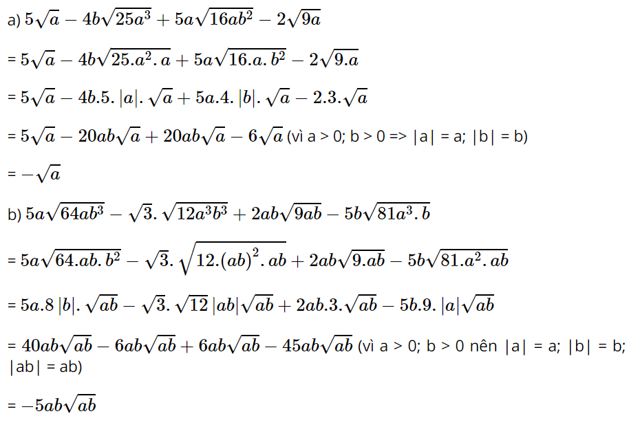 Bài tập rút gọn biểu thức chứa căn thức bậc hai toán lớp 9