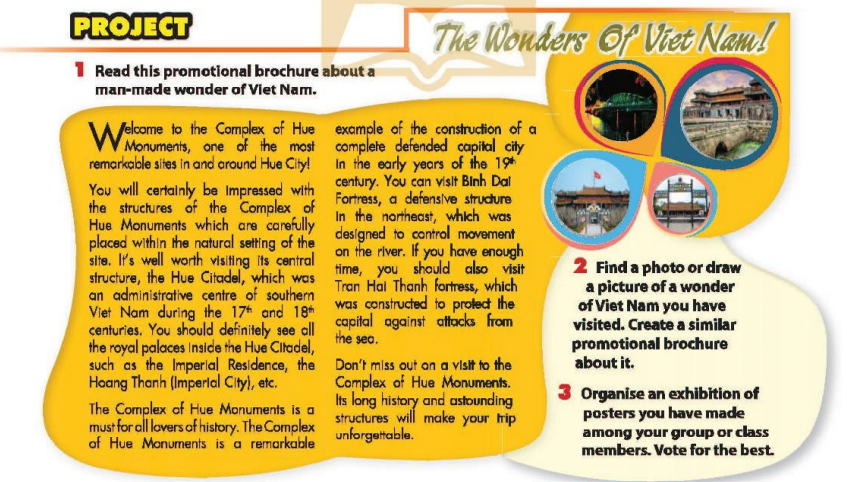 Soạn bài Tiếng Anh lớp 9 Unit 5: Project (phần 1-3 trang 59 SGK)