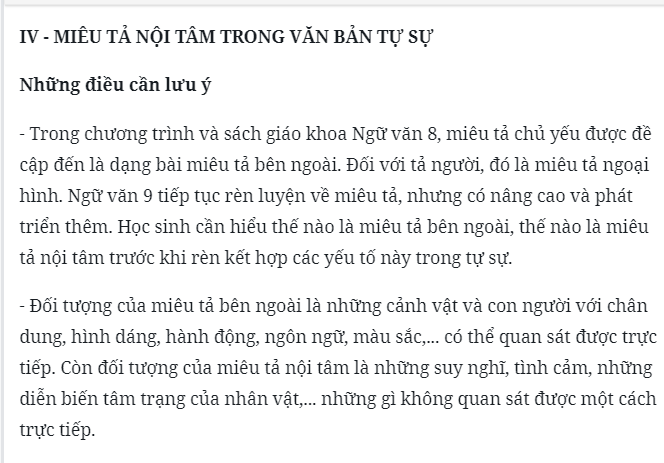 1. Khái Niệm Miêu Tả Nội Tâm