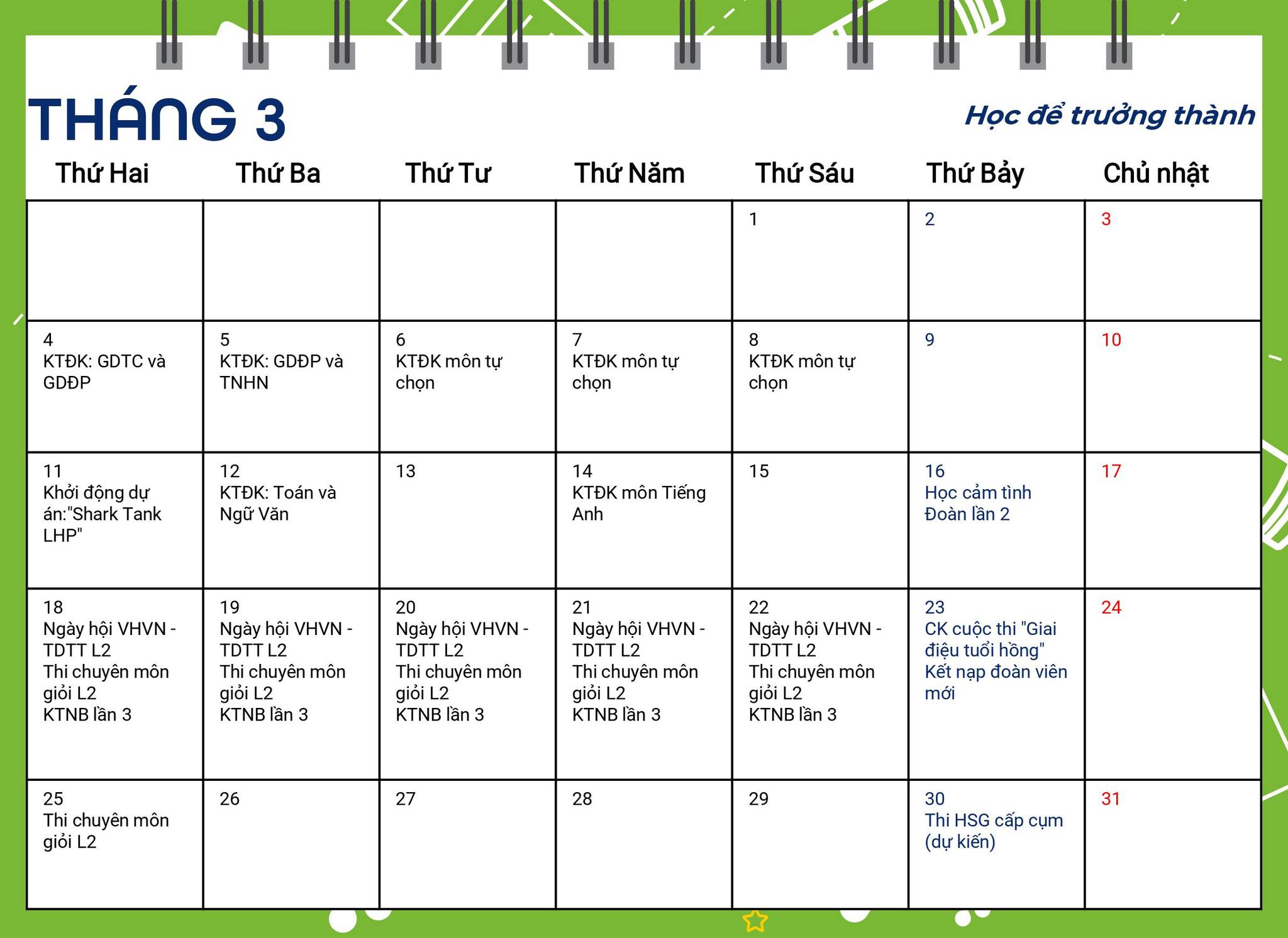 Sự kiện tháng 3