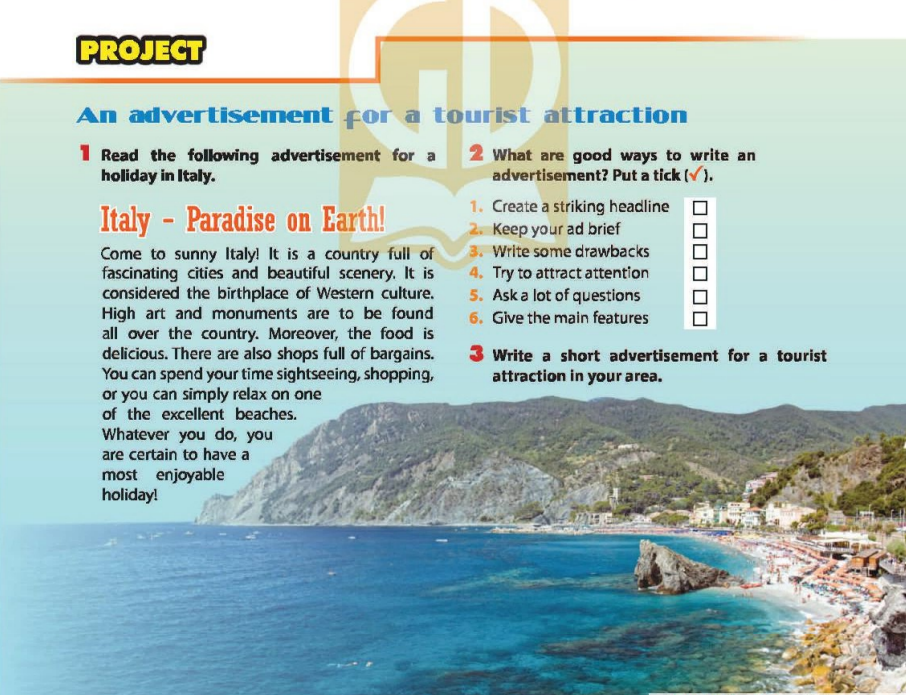 Tiếng anh 9 unit 8 project