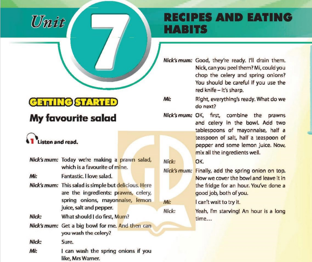 Soạn Bài Tiếng Anh Unit 7: Getting started (trang 6-8 SGK)