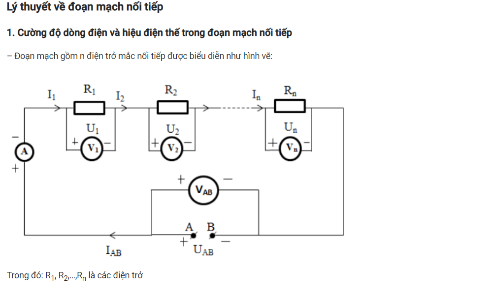 Lý thuyết và bài tập về đoạn mạch nối tiếp
