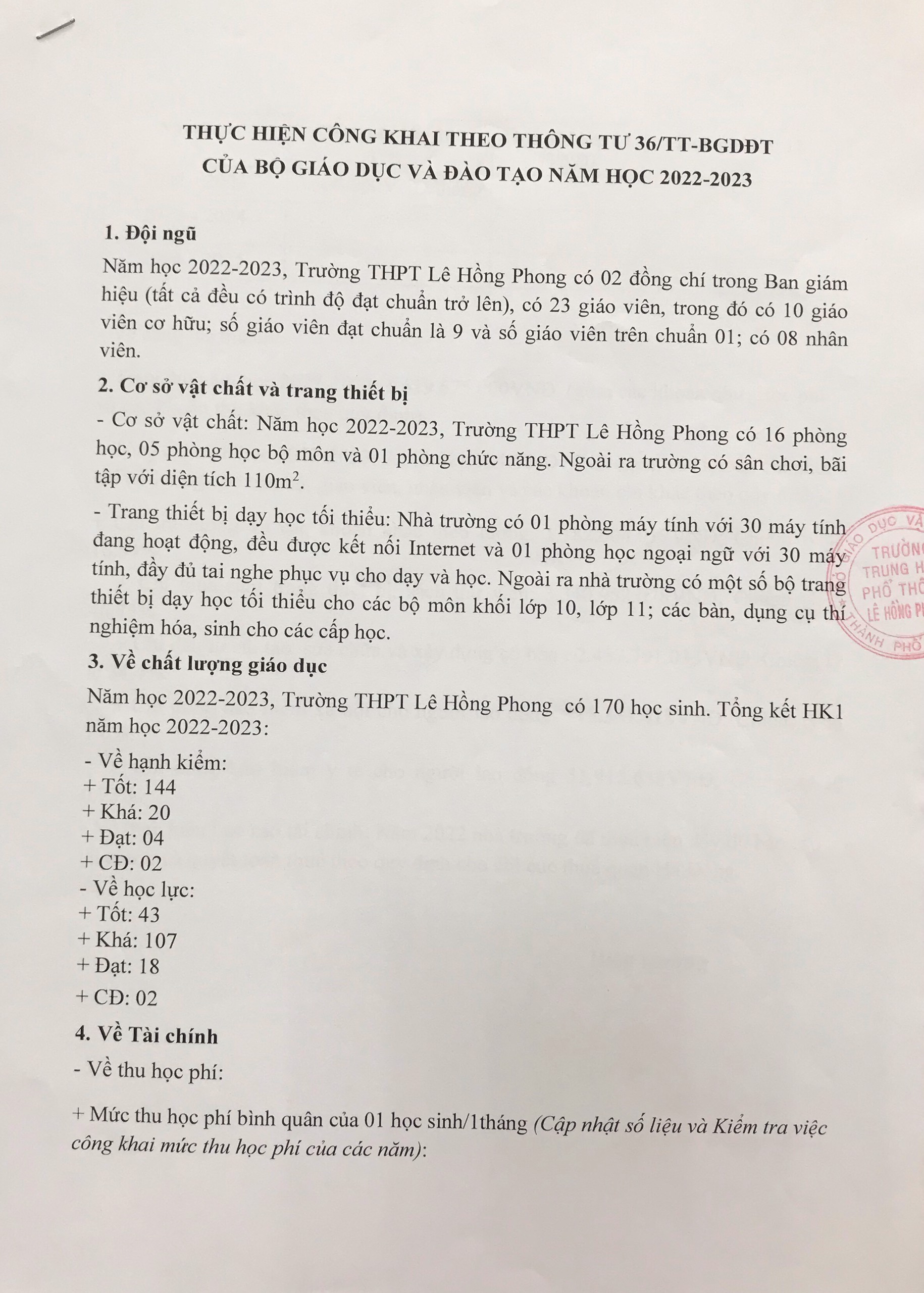 Thực hiện công khai theo thông tư 36 Thực hiện công khai theo thông tư 36