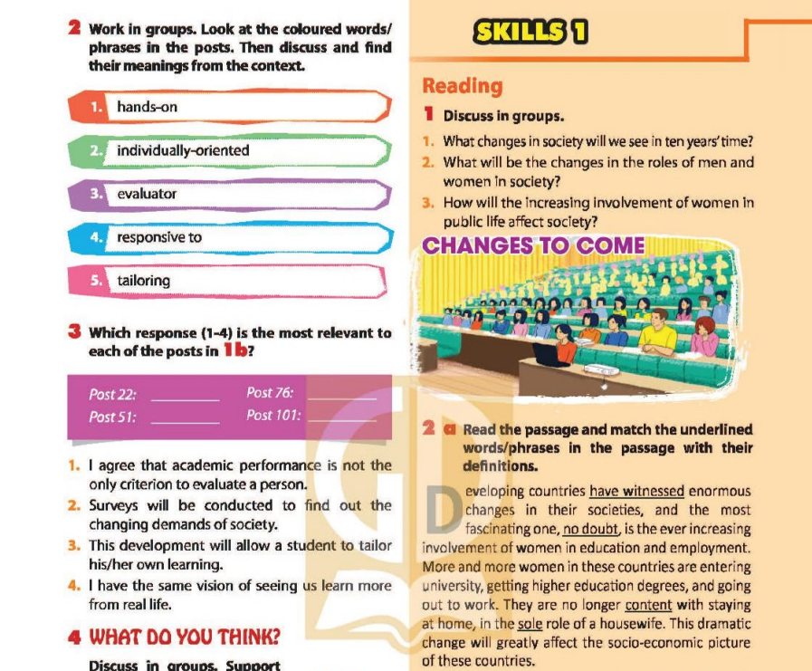 Soạn bài Tiếng Anh lớp 9 Unit 11: Skills 1 (phần 1-4 trang 65-66 SGK)