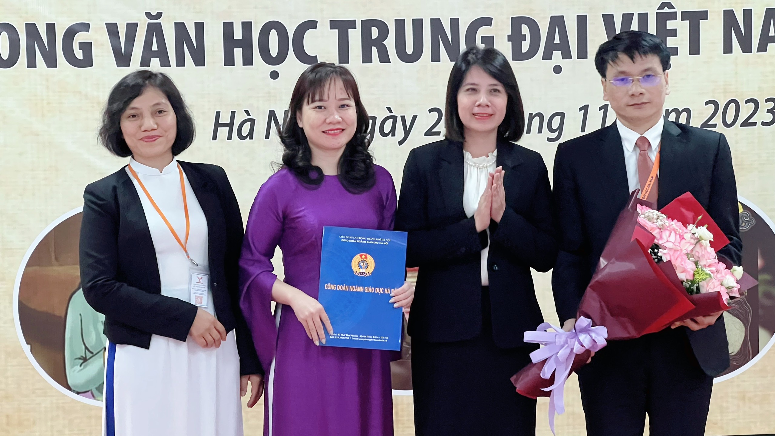 Hình ảnh trong buổi lễ thành lập Công đoàn trường Lê Hồng Phong