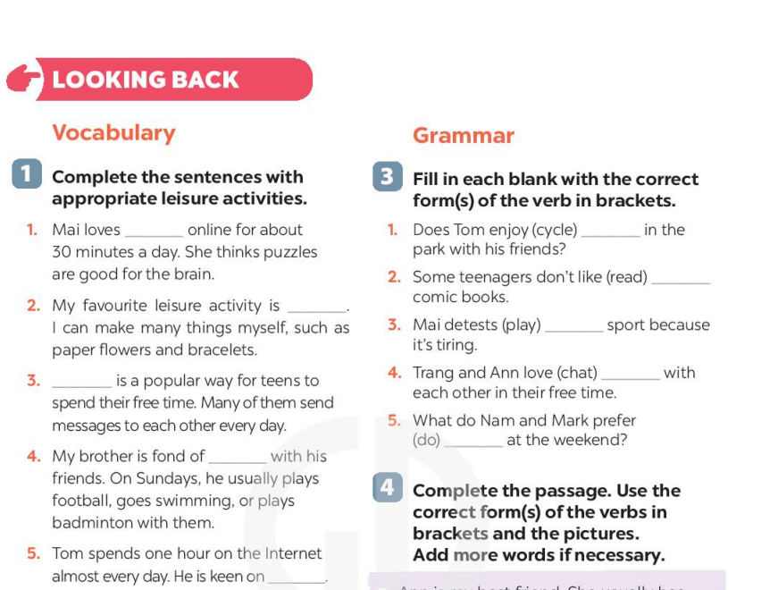 Soạn bài Tiếng anh 8 Unit 1 Looking Back Soạn bài Tiếng anh 8 Unit 1 Looking Back