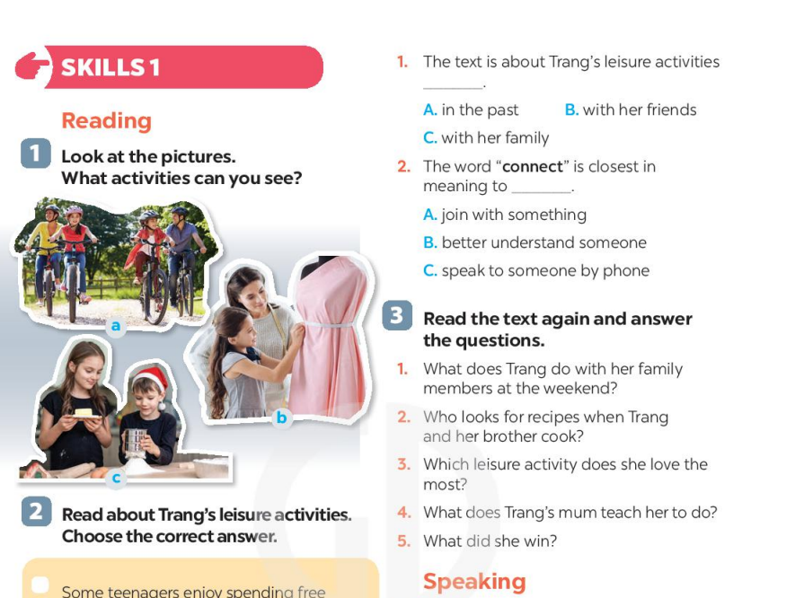 Soạn bài Tiếng Anh 8 Unit 1 Skills 1