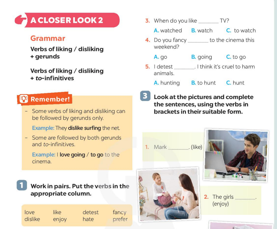 Soạn bài Tiếng Anh lớp 8 unit 1 A closer look 2