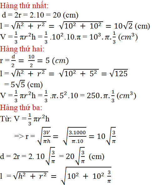 Bài 20 Trang 118 SGK Toán 9 Tập 2