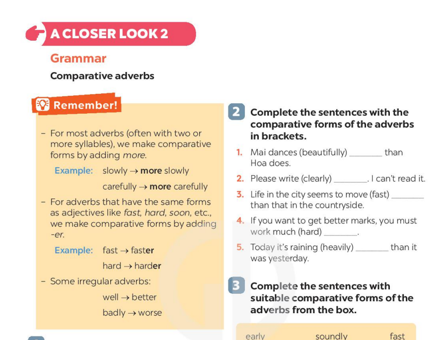 Soạn bài Tiếng Anh 8 Unit 2 A closer look 2 Soạn bài Tiếng Anh 8 Unit 2 A closer look 2