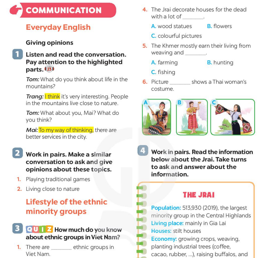 Soạn bài Tiếng Anh lớp 8 Unit 4 Communication Soạn bài Tiếng Anh lớp 8 Unit 4 Communication