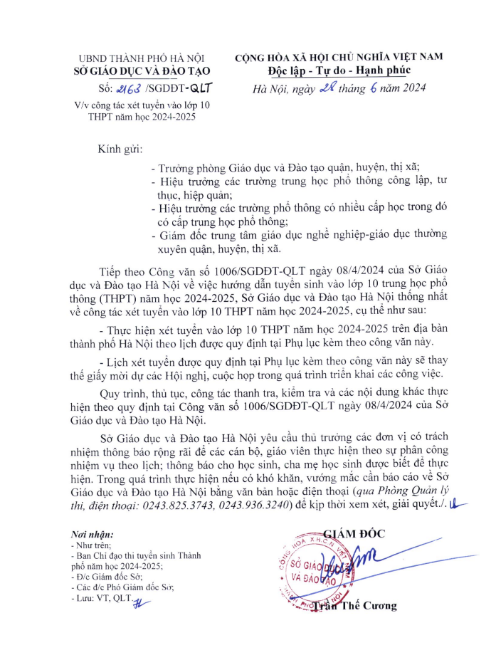 Công tác xếp tuyển vào lớp 10 THPT